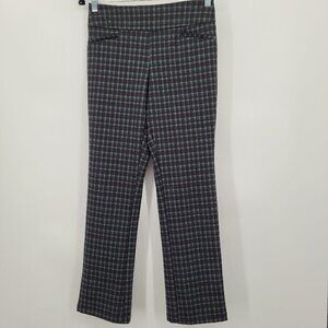 7th Avenue Black Plaid Ponte Knit Pull-On Pants